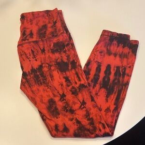 lululemon athletica Red and Black Tie-Dye Leggings